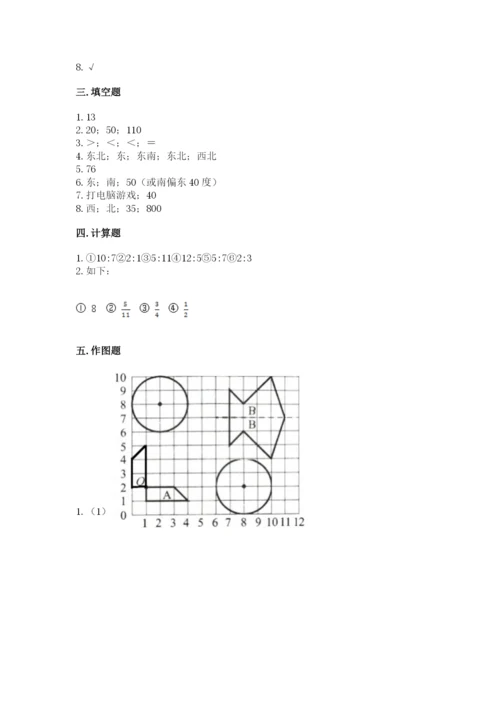 人教版六年级上册数学期末测试卷精品（名师推荐）.docx