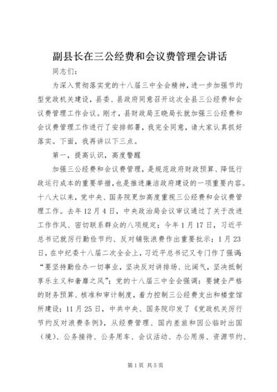 副县长在三公经费和会议费管理会讲话.docx