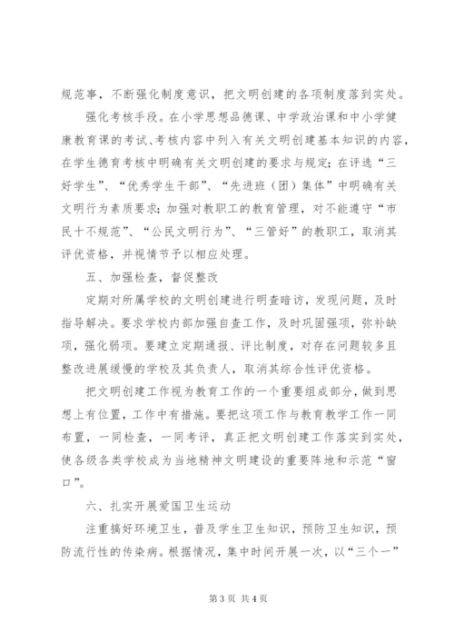 市教育局文明创建工作总结的范文.docx