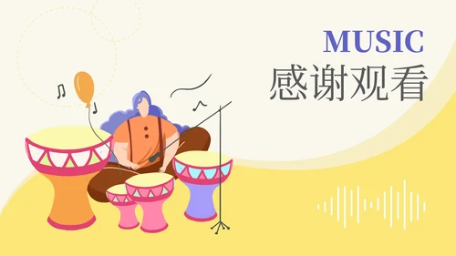 黄色音乐教学模板PPT模板