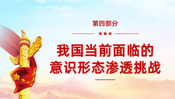 红色展板大气意识形态专题党课ppt