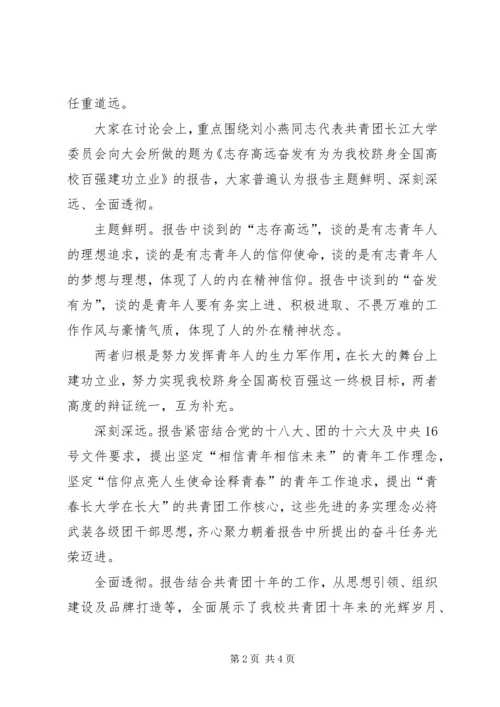 团代会、学代会代表团小组讨论汇报材料.docx