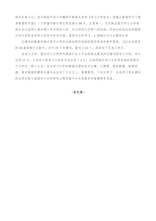 我国学习分析研究高被引论文分析.docx