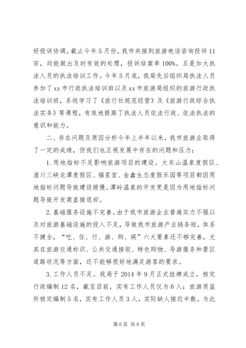 市旅游局上半年工作总结及下半年工作计划.docx