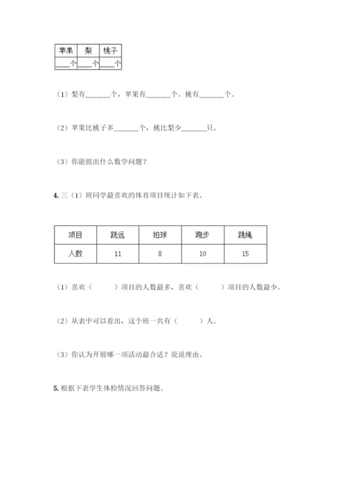 人教版二年级下册数学第一单元-数据收集整理-测试卷附答案【黄金题型】.docx