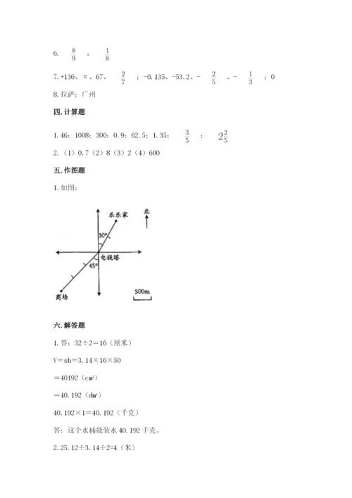 天峻县六年级下册数学期末测试卷（突破训练）.docx