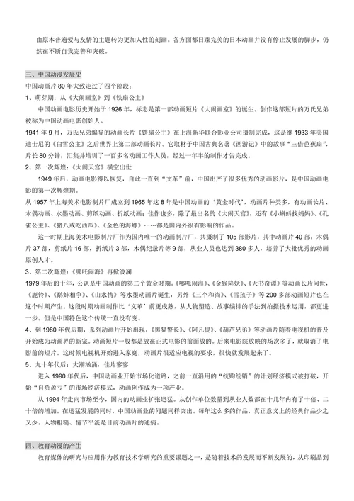 动漫发展史