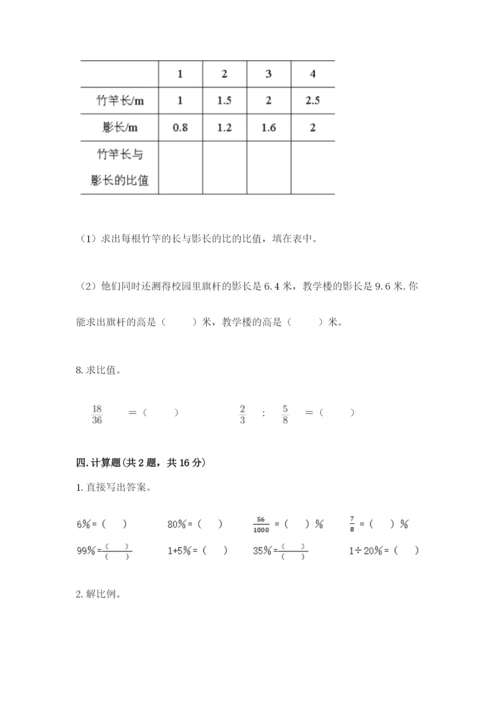 潮阳区六年级下册数学期末测试卷精品加答案.docx