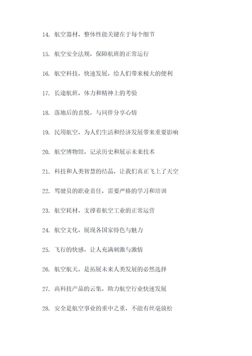 我的航空梦好词好句