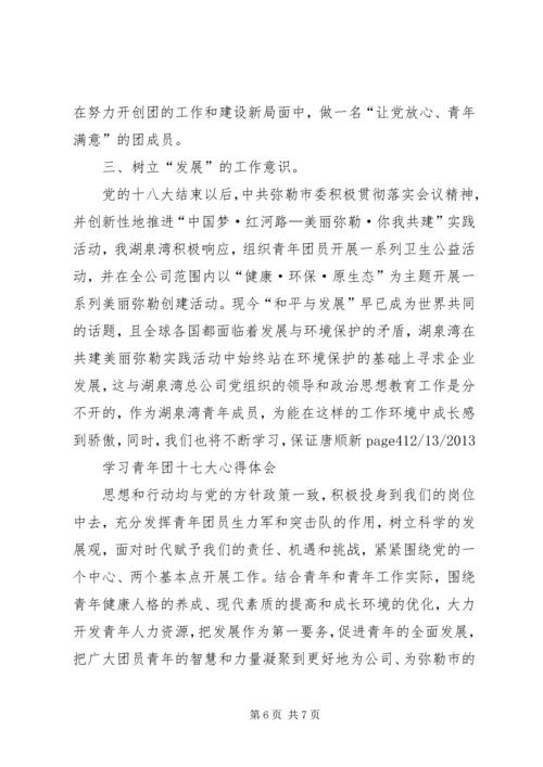 学习共青团十七大心得体会五篇.docx