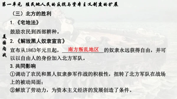 第一单元 殖民地人民的反抗与资本主义制度的扩展  单元复习课件