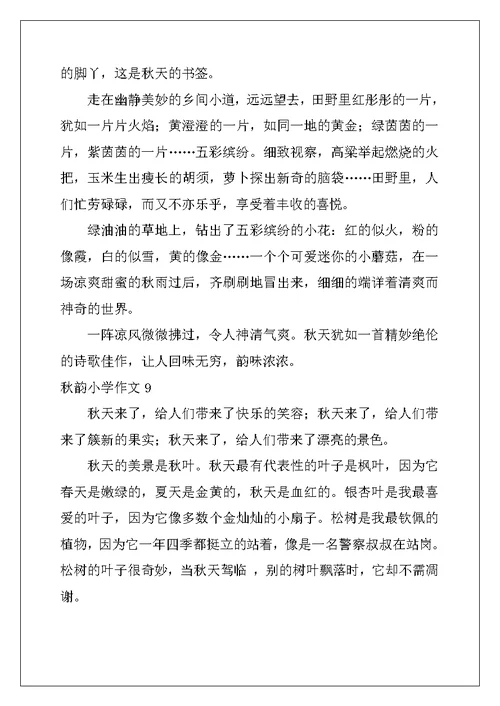 2022年秋韵小学作文