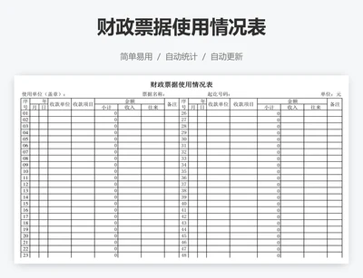 财政票据使用情况表