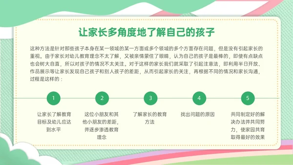 绿色简约小清新校园幼儿园家长沟通ppt模板沟通技巧