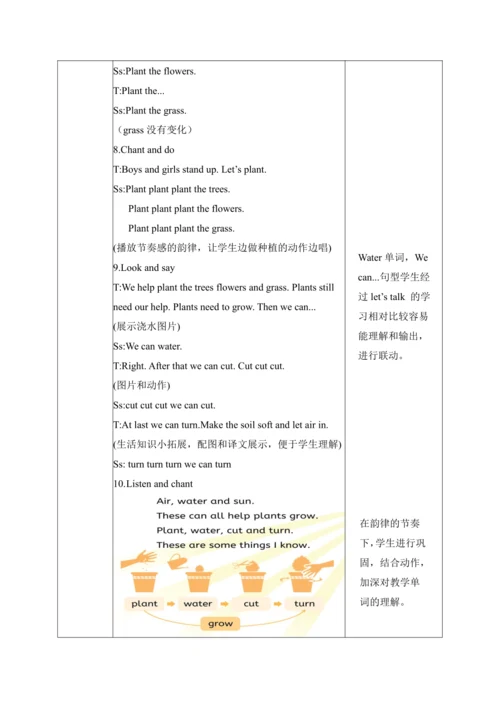 【单元整体教学设计】Unit 4 Plants around us PB Let's learn 教