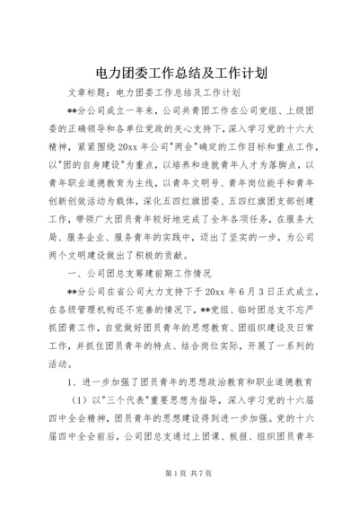 电力团委工作总结及工作计划 (8).docx