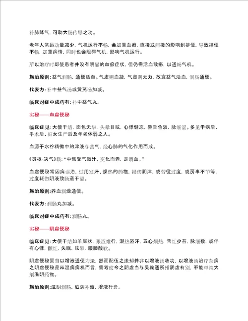 便秘的中医分型，中医辨证全部在这附治疗中药方，建议收藏