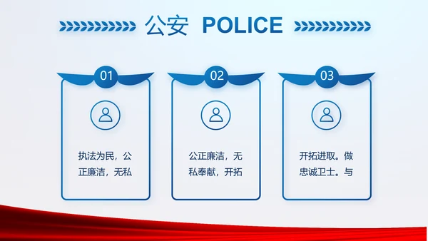 蓝色大气公安警察年终工作总结述职报告动态PPT模板