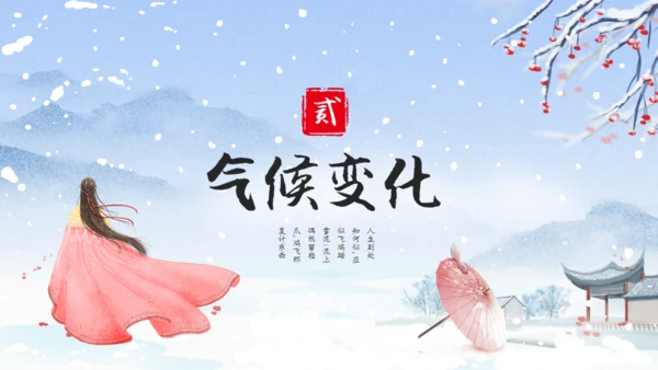 大雪纷飞大雪季气介绍通用PPT模板