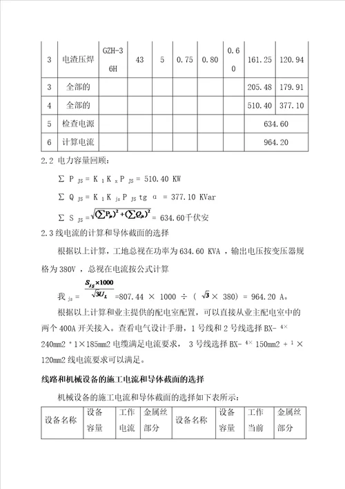 临时用电专项工程施工组织方案