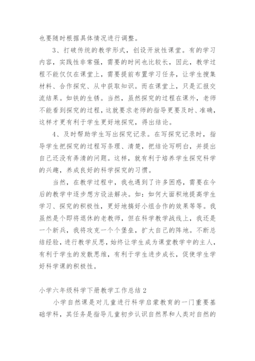 小学六年级科学下册教学工作总结.docx
