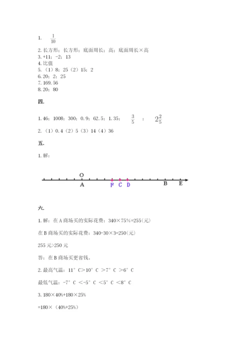 小学六年级数学摸底考试题含答案（实用）.docx