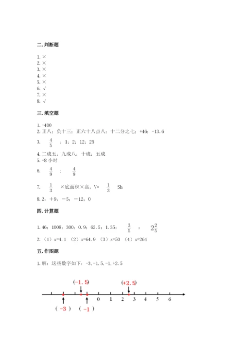 冀教版六年级下册数学 期末检测卷含完整答案（各地真题）.docx