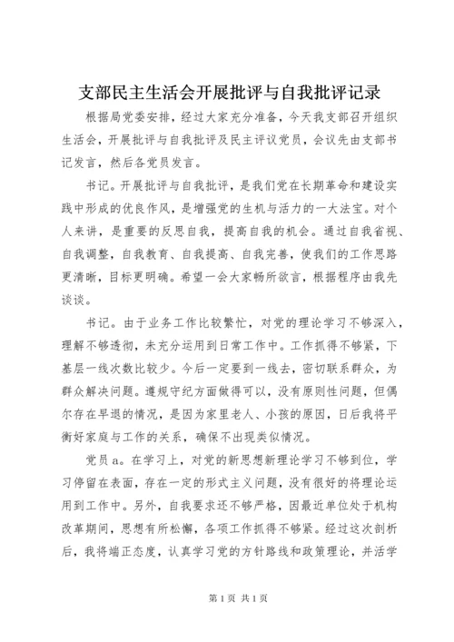 支部民主生活会开展批评与自我批评记录.docx