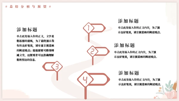 小花朵毕业论文答辩通用PPT模板