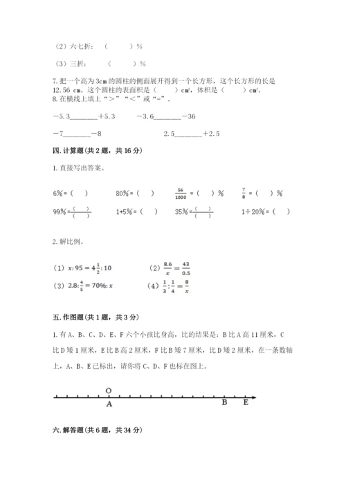 六年级下册数学期末测试卷及答案（精选题）.docx