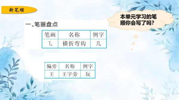 部编版一年级上册第八单元复习课件