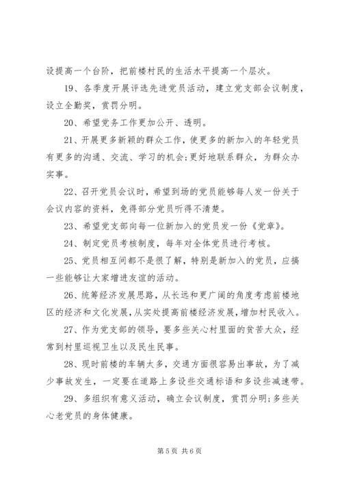 对党支部班子意见建议.docx