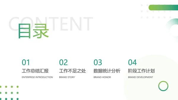 绿色渐变简约主题工作汇报PPT模板