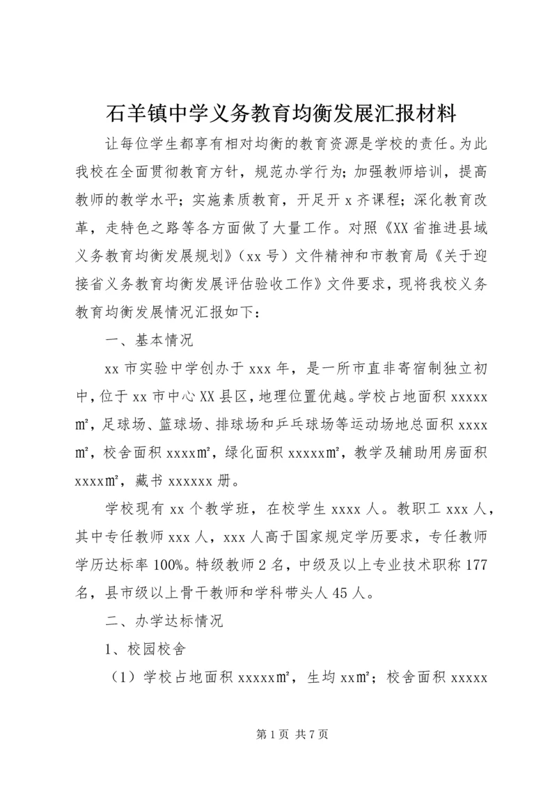 石羊镇中学义务教育均衡发展汇报材料 (3).docx