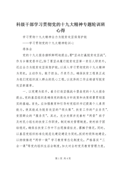 科级干部学习贯彻党的十九大精神专题轮训班心得 (3).docx