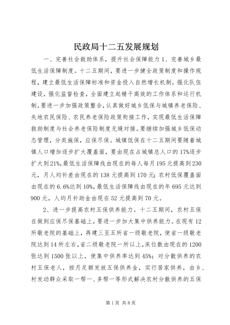 民政局十二五发展规划.docx