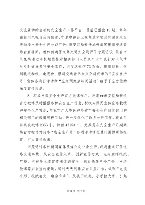 安监局年度党务政务公开工作自查报告 (2).docx