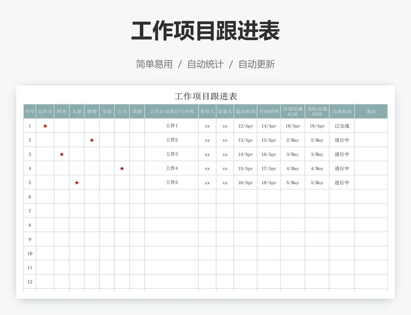 工作项目跟进表