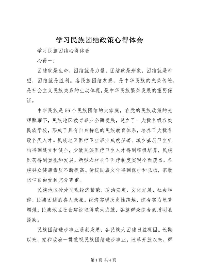 学习民族团结政策心得体会 (4).docx