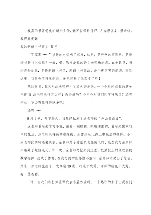 我们的新班主任作文