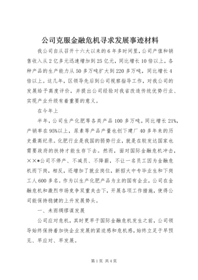 公司克服金融危机寻求发展事迹材料 (2).docx