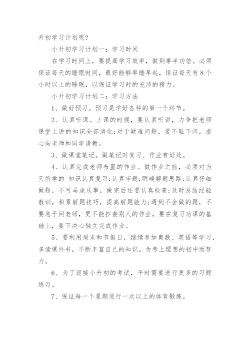 六年级小升初暑假作息计划.docx