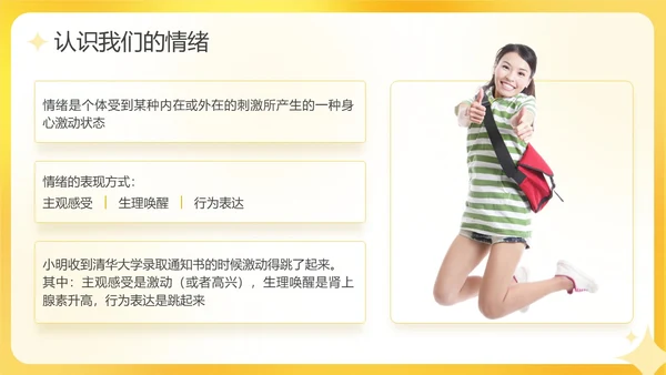 黄色活泼3D情绪管理培训PPT课件