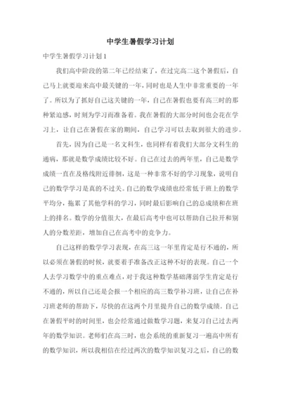 中学生暑假学习计划.docx