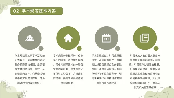 浅绿清新风植物莫兰迪线条形状学术道德与学术规范动态PPT职业道德
