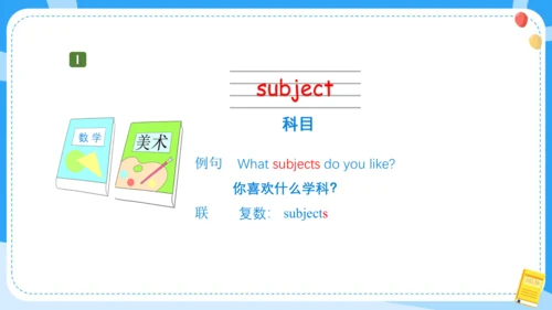 Unit 1 Our school subjects(复习课件)-2023-2024学年四年级英语下