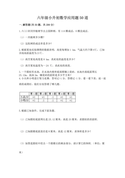 六年级小升初数学应用题50道精品含答案.docx