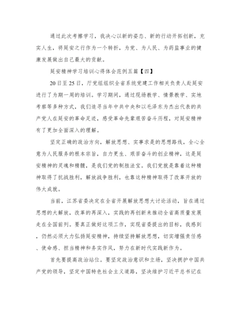 延安精神学习培训心得体会范例五篇.docx