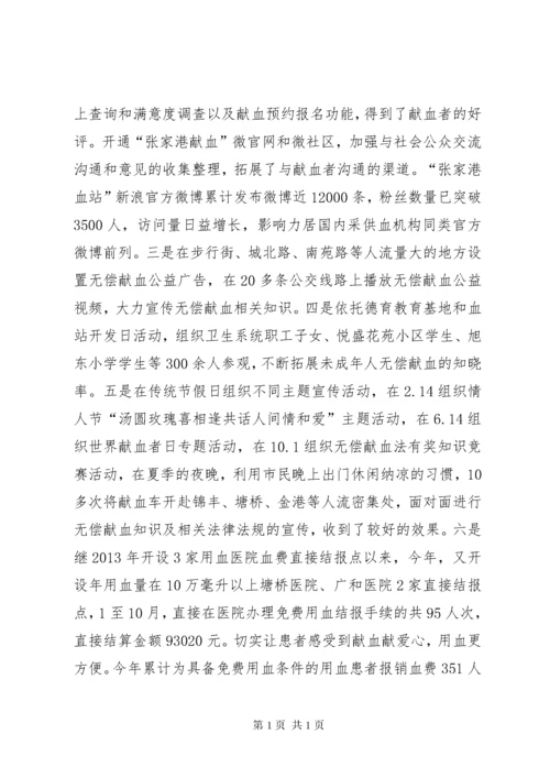 XX年度血站工作总结.docx