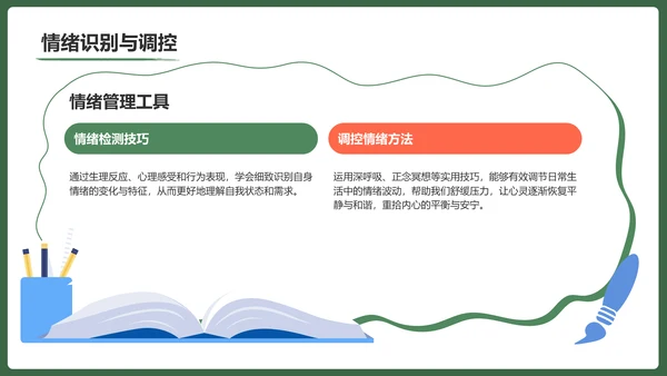 绿色手绘风保持状态，赢在高考冲刺期PPT模板